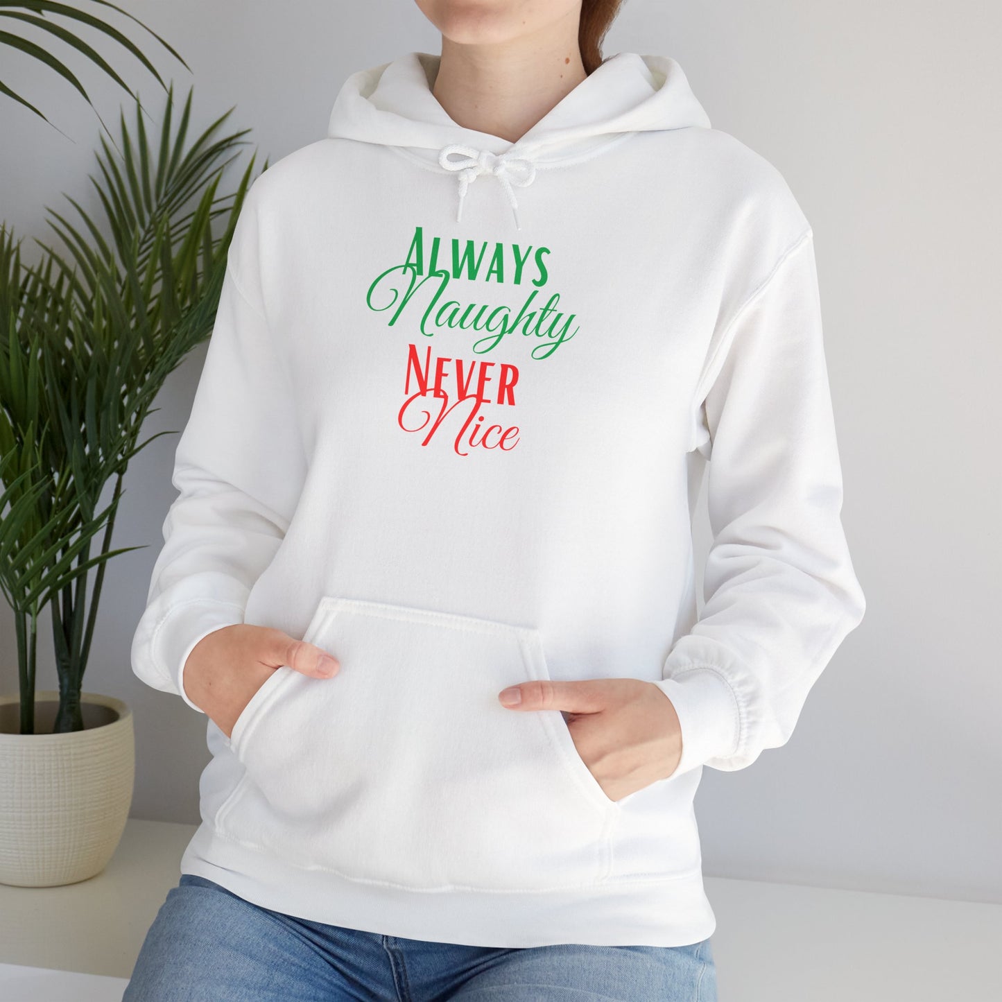 Funny Christmas Hoodie Always naughty never nice