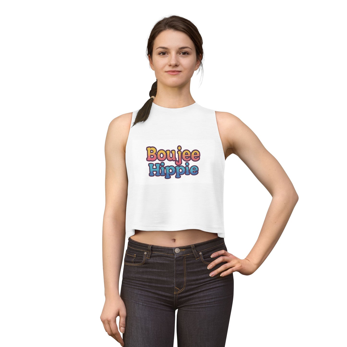 Boujee Hippie Crop Top — Retro Psychedelic Graphic Women's Tank