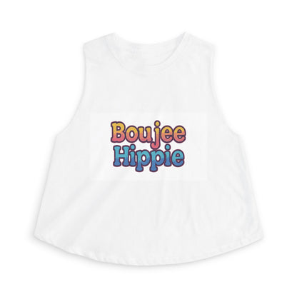Boujee Hippie Crop Top — Retro Psychedelic Graphic Women's Tank